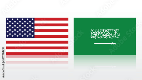 Illustration Vector Featuring USA and KSA Identity