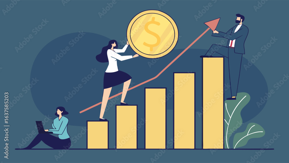 Obraz premium Business People Working Together to Achieve Financial Growth.