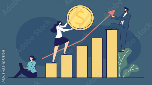 Business People Working Together to Achieve Financial Growth.