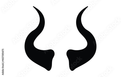 Devil horns silhouette vector, devil horn icon