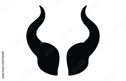 Devil horns silhouette vector, devil horn icon
