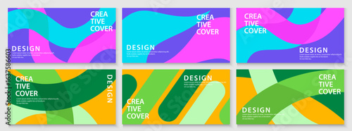 Horizontal posters in modern minimal simple style for corporate identity, branding, social media advertising, promo. Modern layout design template backgound or Creative covers horizontal banner set.