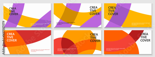 Horizontal posters in modern minimal simple style for corporate identity, branding, social media advertising, promo. Modern layout design template backgound or Creative covers horizontal banner set.