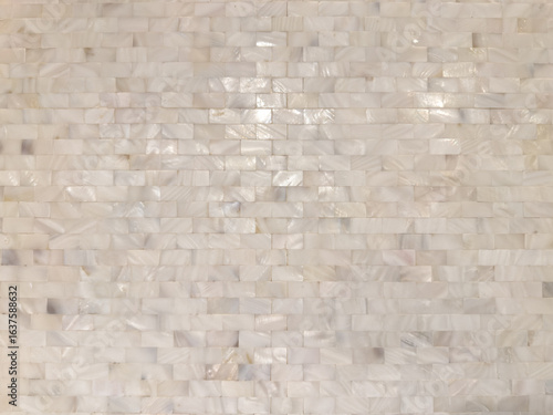 Shimmering Mother-of-Pearl Mosaic: Iridescent Tiles in Natural Shades for Luxurious Interior Design