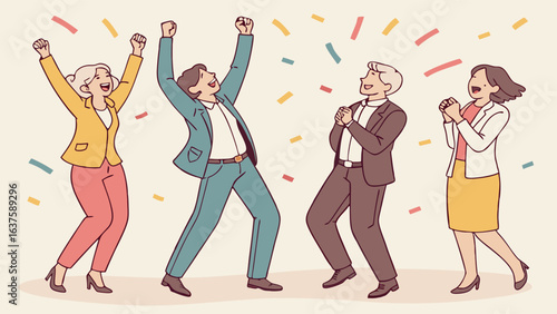 Celebrating Team Success with Excitement and Joy.