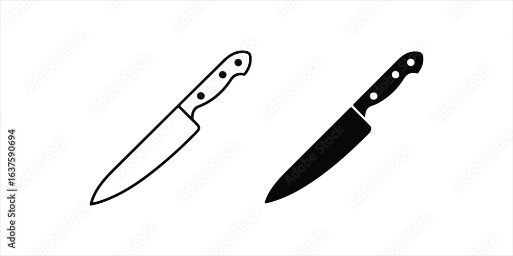Obraz premium set of kitchen knives