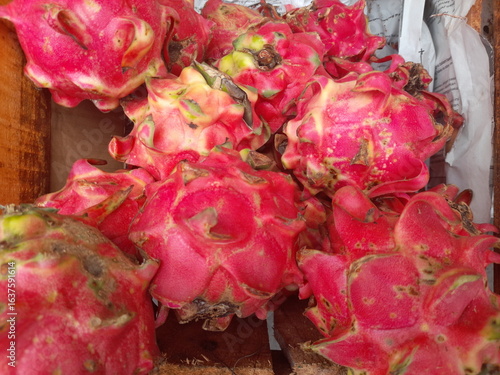 dragon fruit on a wooden background