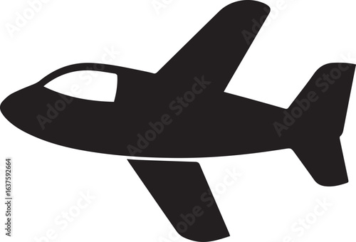 Silhouette Style Vector Airplane Logo Icon Design – Minimal Aviation Symbol for Travel, Airline, Tourism, and Pilot Branding, Monochrome Flight Graphic Illustration