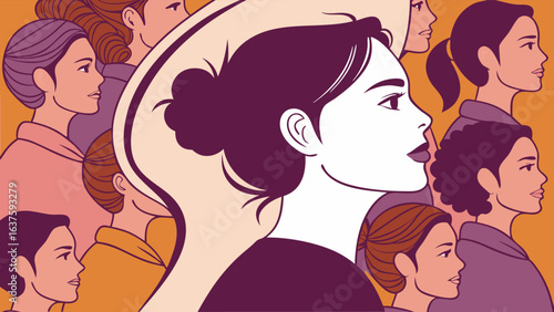 Diverse Women in Profile A Collective Portrait of Strength and Unity.