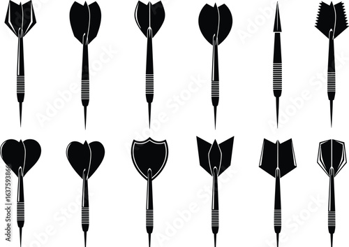 Dart flight shapes collection, unique dart designs, aerodynamic dart styles, creative dart flights, dart game accessories, professional dart tools