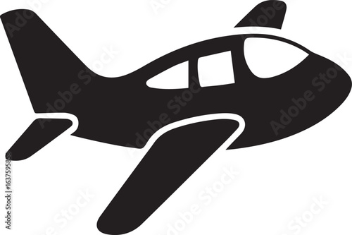 Silhouette Style Vector Airplane Logo Icon Design – Minimal Aviation Symbol for Travel, Airline, Tourism, and Pilot Branding, Monochrome Flight Graphic Illustration