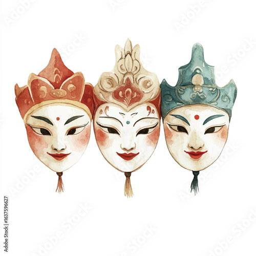 a cute Chinese opera masks