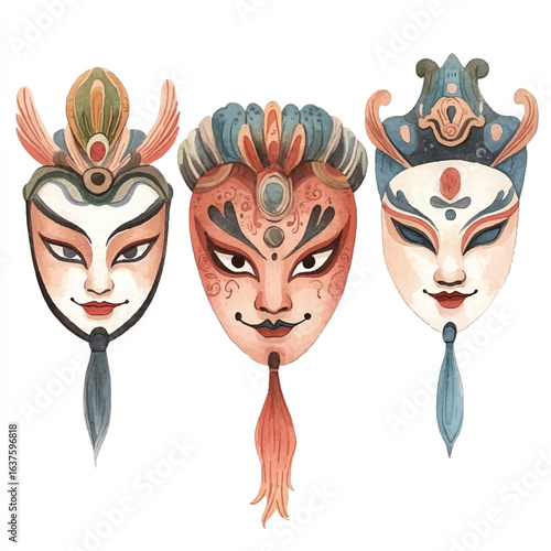 a cute Chinese opera masks