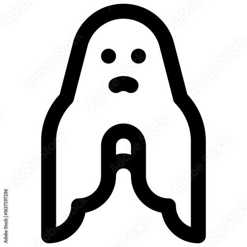 Ghost. Editable stroke vector icon.
