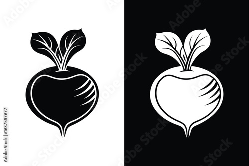 Rutabaga Vegetable Silhouette. Simple Vector Icon for Food Branding and Design