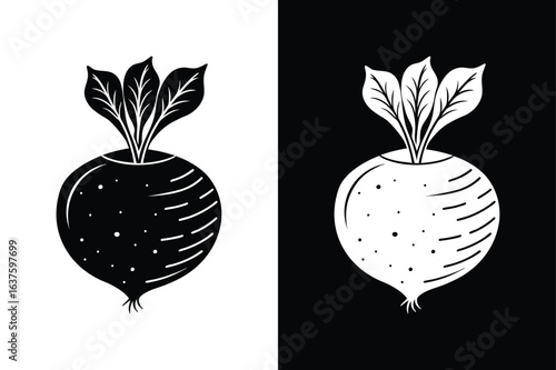 Minimalist Rutabaga Silhouette. Simple Vegetable Illustration for Logo Use