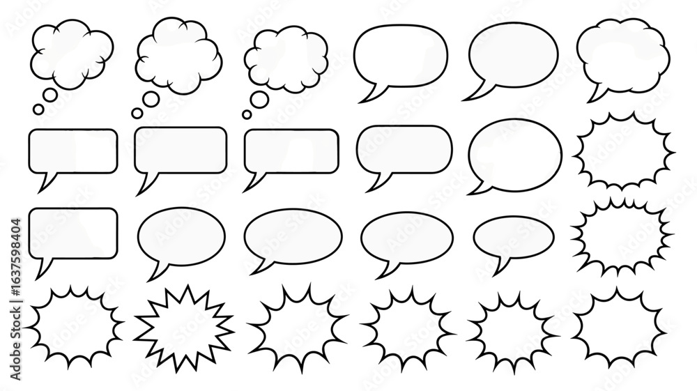 Fototapeta premium Set of chat speech bubble templates. Modern vector flat illustration.