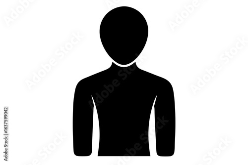 Black faceless person on a white background