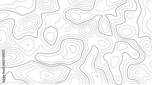 Topography seamless contour texture in elegant white vector format for mountain maps, travel illustrations, and hiking guide backgrounds