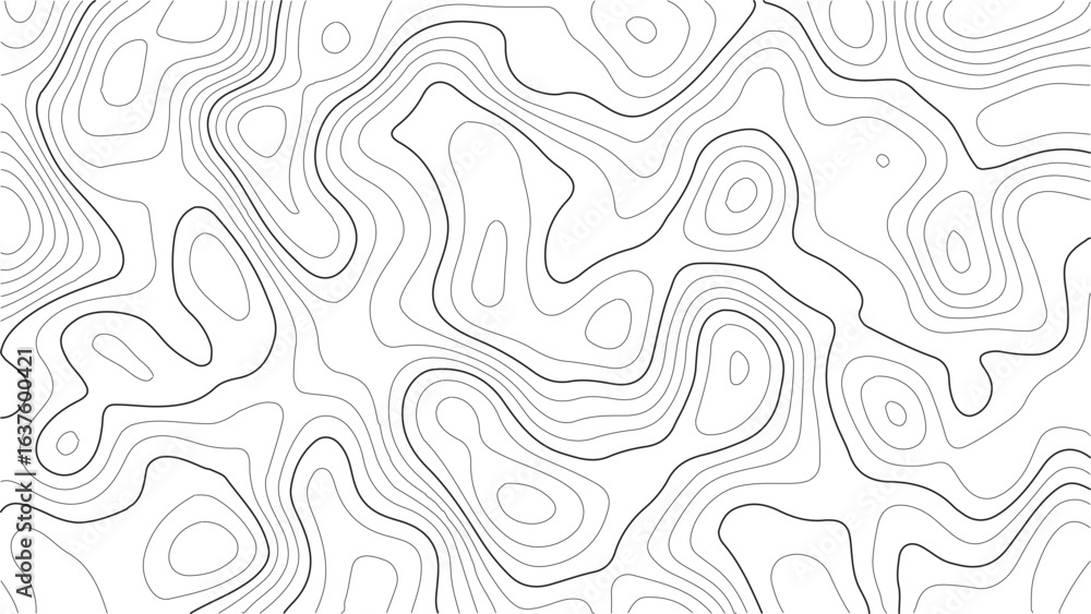 Fototapeta premium Topography seamless contour texture in elegant white vector format for mountain maps, travel illustrations, and hiking guide backgrounds