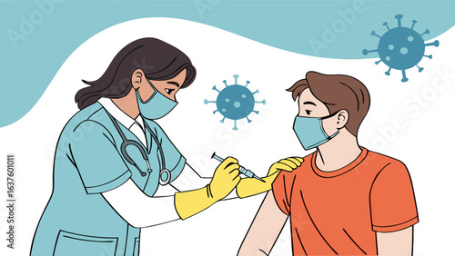 Vaccination Procedure During Pandemic Doctor Giving Injection.