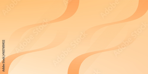 Minimalist White Wave Line Background, Clean Orange Gradient Concept with simple Style For Element, Wallpaper, Banner, Presentation, Web, Page Layout, and etc.