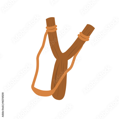 Hand-drawn illustration of a slingshot. Illustration of a children's game slingshot. Illustration of a slingshot shooting tool. Illustration of a slingshot 

