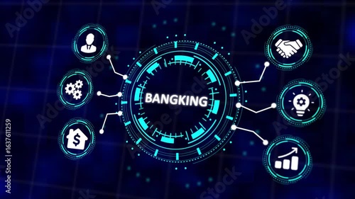 Wallpaper Mural Banking Business Concept – Seamless Loop Technology Network Background. Finance Technology . Seamless Loop Business Network Animation Torontodigital.ca