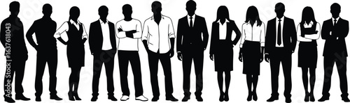 Wallpaper Mural business silhouettes, diverse corporate team, professional group, office workers, teamwork concept, leadership, workplace diversity, career growth, formal attire, unity, cooperation, partnership,  Torontodigital.ca