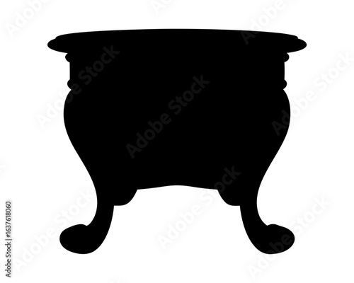 Dramatic silhouette of a baroque style bedside table or end table