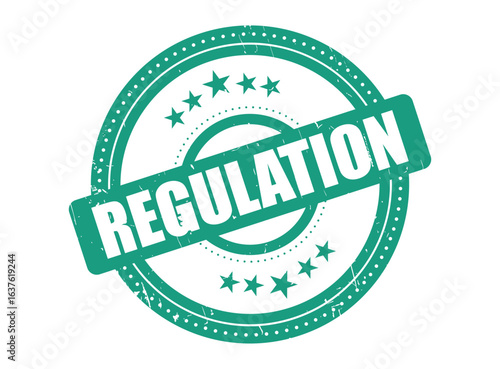 Regulation Rubber Stamp with Star Border for Rules and Legislation