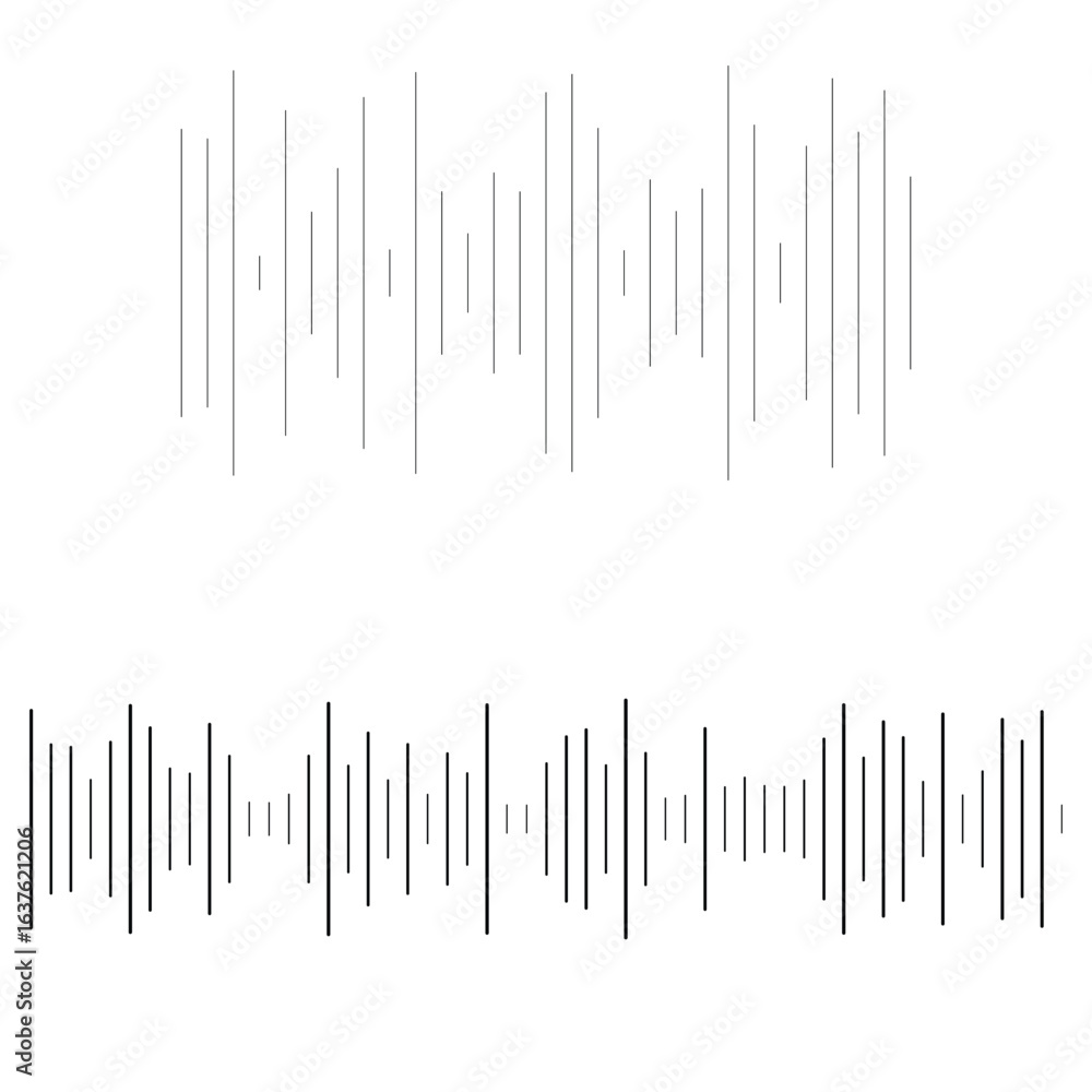Black soundwave equalizer isolated on white background. Abstract music wave, radio signal frequency and digital voice visualisation. Audio sound symb . Black soundwave equalizer isolated on white background. Abstract music wave, radio signal frequency and digital voice visualisation. Audio sound symb .
