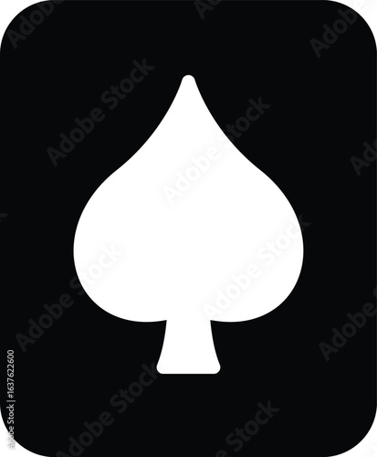 a spade symbol on a black background