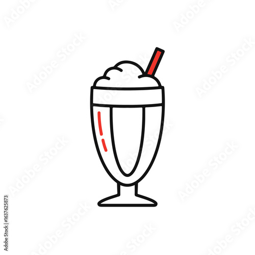 A refreshing milkshake with whipped cream in a glass.