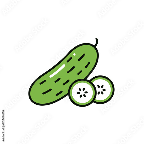 Fresh and vibrant cucumber slices.