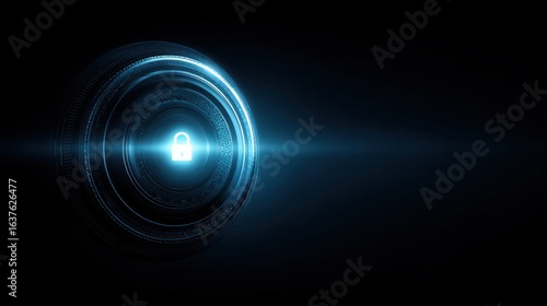 Cybersecurity action protecting data integrity digital realm visual concept dark environment futuristic view