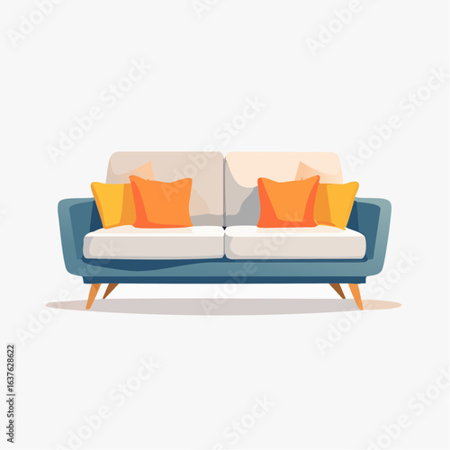 Simple sofa icon for home decor and interior themes