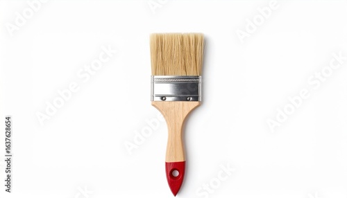 Wallpaper Mural Vibrant Paint Brush with Striking Red Handle Perfectly Positioned on Artistic Canvas for Creative Expression Torontodigital.ca