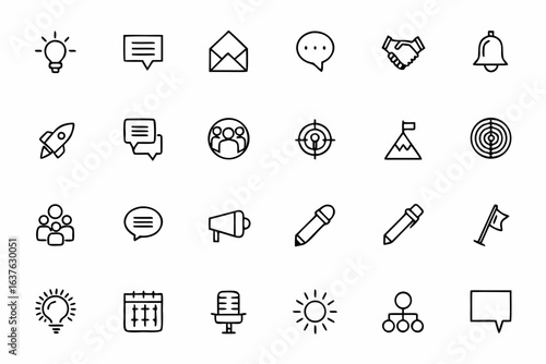 A versatile bundle combining critical thinking, creativity, and interpersonal skills in smooth single-stroke style. Great for education, career counseling, and employee training visuals.