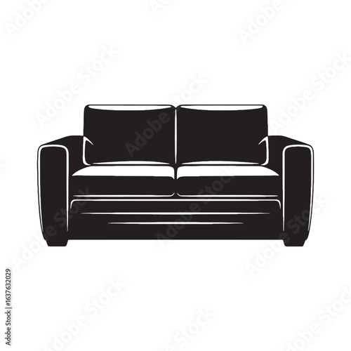 Relaxation in every curve – Couch silhouette envisioned in inviting Couch vector – Couch illustration – furniture vector

