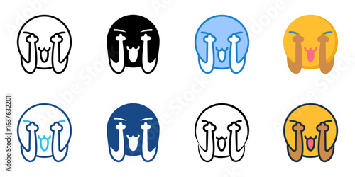Shy icon set multiple style collection 