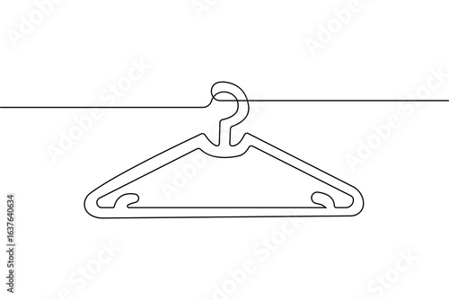 Minimalist style clothes hangers continuous one line drawing isolate outline vector illustration design
