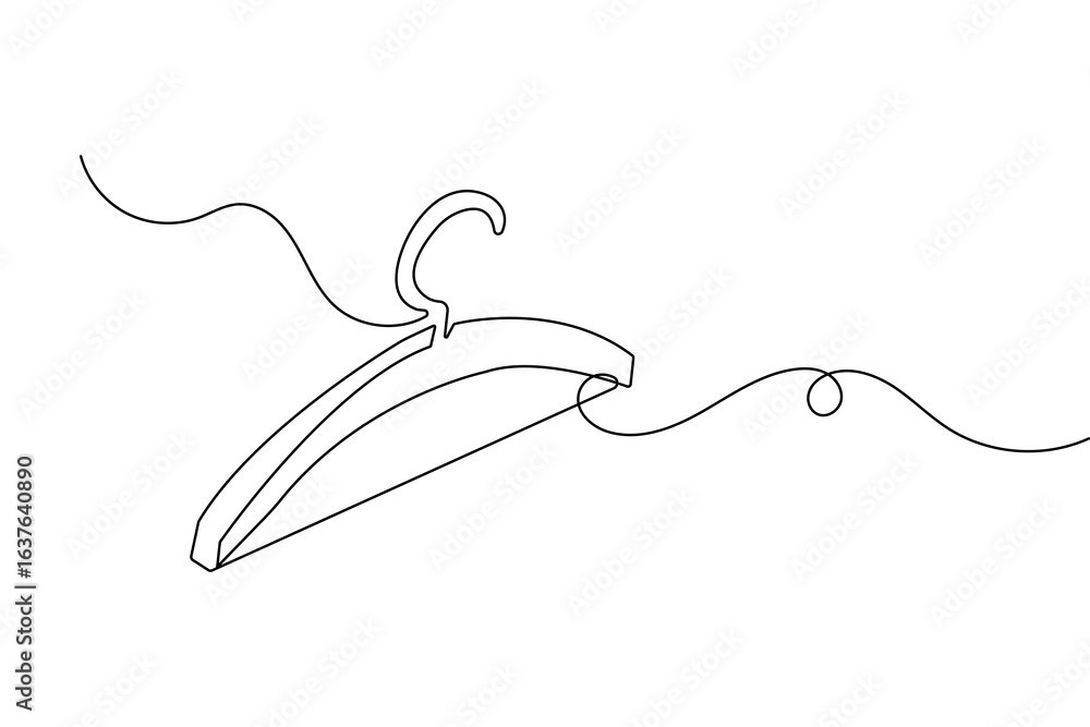 Fototapeta premium Minimalist style clothes hangers continuous one line drawing isolate outline vector illustration design 