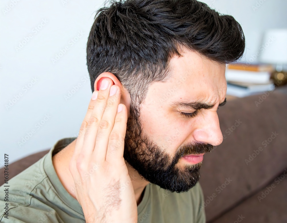 Obraz premium Man experiencing ear pain (1)