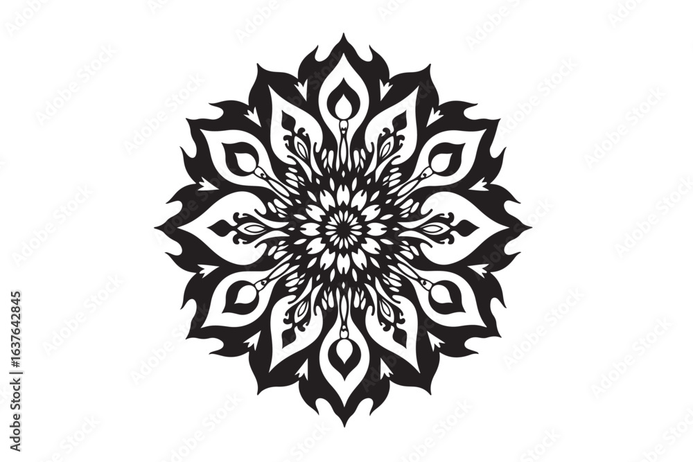 Obraz premium Floral Mandala Laser Cut Silhouette Bundle 