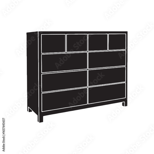 A timeless furniture essential – Dresser silhouette illustrated with warm Dresser vector – Dresser illustration – furniture silhouette

