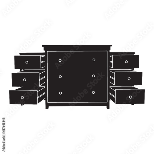 A dresser built to last – Dresser silhouette envisioned in sturdy Dresser vector – Dresser illustration – furniture vector


