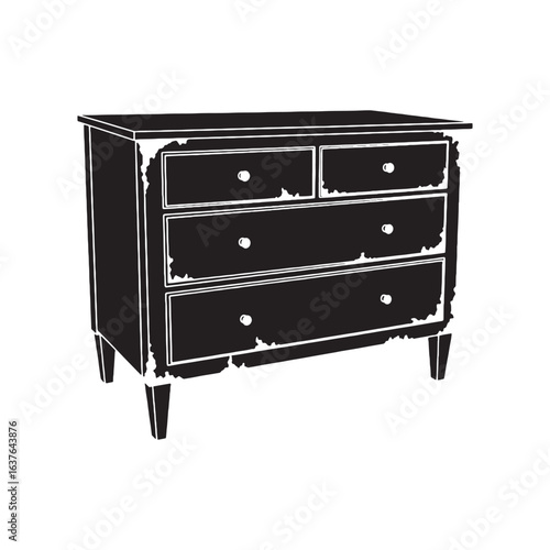 Refined storage for elegant interiors – Dresser silhouette captured in cozy Dresser vector – Dresser illustration – furniture silhouette

