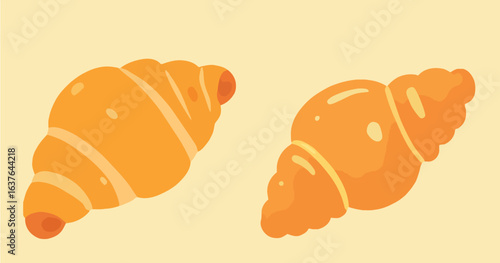 Cartoon Croissant Vector Illustration for Bakery Design