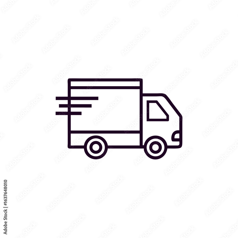 Vector art of delivery truck icon isolated on white background Vector art of delivery truck icon isolated on white background